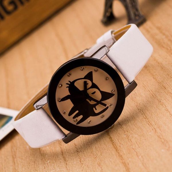 #5001 leisure fashion woman watch cat crystal imitation leather quartz wrist watch, Slivery;brown
#5001 leisure fashion woman watch cat crystal imitation leather quartz wrist watch, Slivery;brown