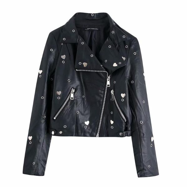 stylish chic sequined embroidery pu leather jacket fashion heart ring design motorcycle women jacket casual cool outerwear, Black
stylish chic sequined embroidery pu leather jacket fashion heart ring design motorcycle women jacket casual cool outerwear, Black