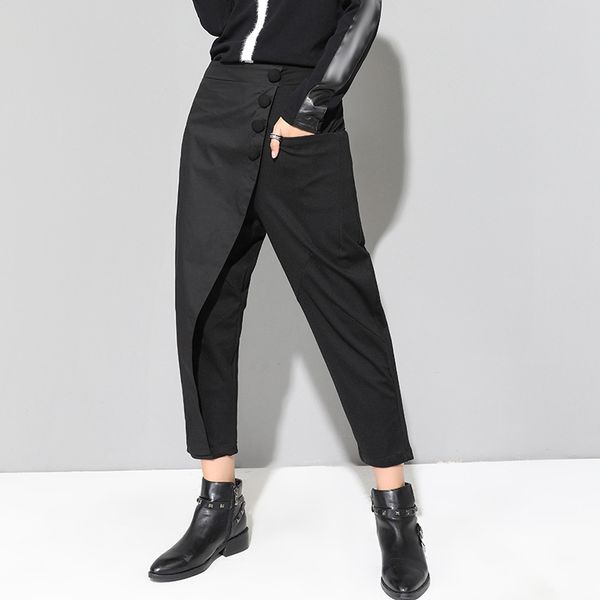 2020 new spring black loose high waist flat elastic waist women fashion tide wide leg ankle-length pants, Black;white
2020 new spring black loose high waist flat elastic waist women fashion tide wide leg ankle-length pants, Black;white