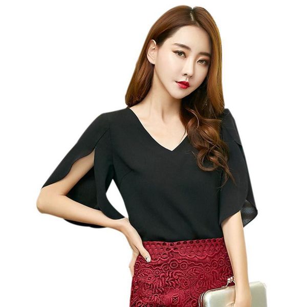 chiffon women's shirt v neck blouse loose butterfly sleeve blouse women fashion split sleeve backless office clothes, White
chiffon women's shirt v neck blouse loose butterfly sleeve blouse women fashion split sleeve backless office clothes, White