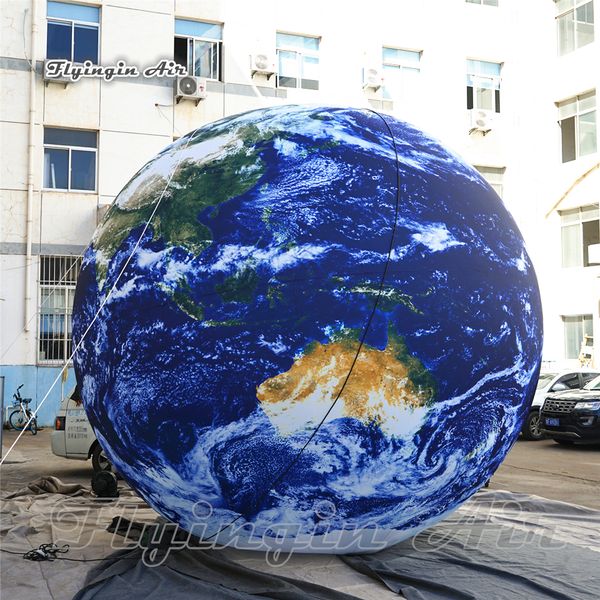 

huge lighting inflatable earth balloon hanging/ground blue planet ball blow up led globe for nightclub party decoration