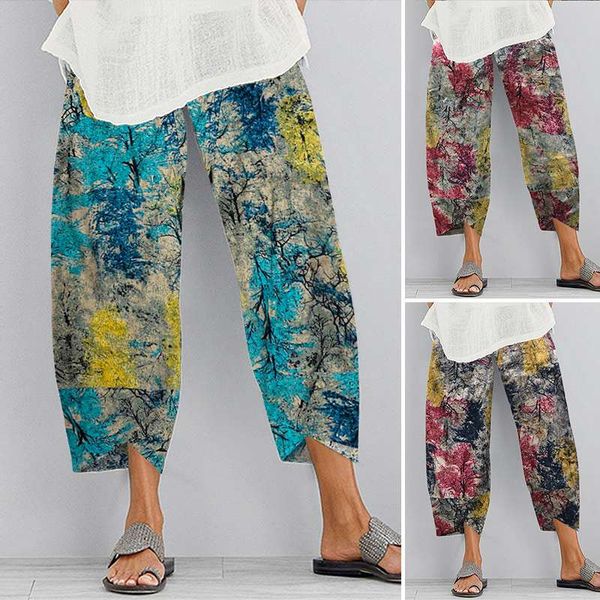 women's pants & capris retro floral printing pantalon turnip cotton linen 2021 summer vintage trousers zanzea women elastic waist harem, Black;white
women's pants & capris retro floral printing pantalon turnip cotton linen 2021 summer vintage trousers zanzea women elastic waist harem, Black;white