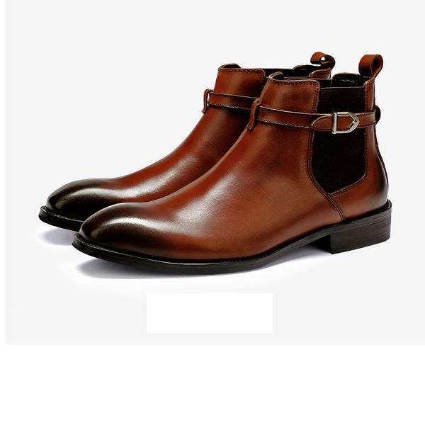 men's winter high fashion buckle square toe genuine leather ankle boots with flat man autumn luxury design short boots, Black
men's winter high fashion buckle square toe genuine leather ankle boots with flat man autumn luxury design short boots, Black