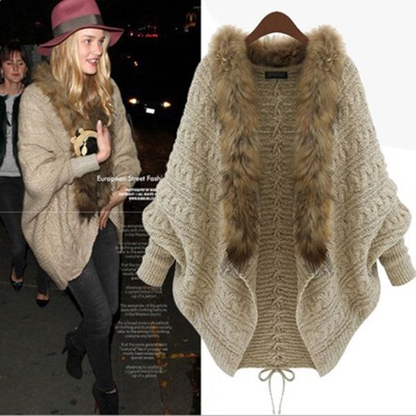 suit-dress wind imitate raccoon baby lead bat sleeve knitting cardigan sweater woman shawl loose coat, Black;white
suit-dress wind imitate raccoon baby lead bat sleeve knitting cardigan sweater woman shawl loose coat, Black;white