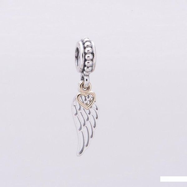 925 sterling silver angel wing silver dangle bead with real 14k heart fits pandora style jewelry charm bracelets & necklaces, Black
925 sterling silver angel wing silver dangle bead with real 14k heart fits pandora style jewelry charm bracelets & necklaces, Black
