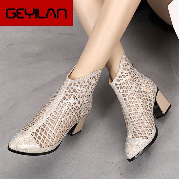 new women boots summer shoes 2020 thick heel hollow mesh boots fashion sandals breathable female shoes, Black 
new women boots summer shoes 2020 thick heel hollow mesh boots fashion sandals breathable female shoes, Black