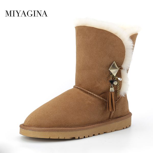 miyagina australia classic lady shoes winter waterproof genuine sheepskin leather real fur women snow boots, Black
miyagina australia classic lady shoes winter waterproof genuine sheepskin leather real fur women snow boots, Black