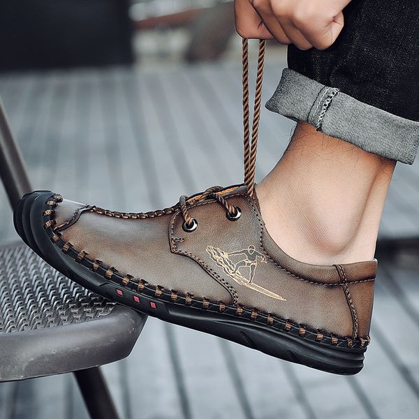 handmade 2020 new men casual shoes leather loafers comfortable men's shoes quality split leather flat moccasins men sneakers 48, Black
handmade 2020 new men casual shoes leather loafers comfortable men's shoes quality split leather flat moccasins men sneakers 48, Black