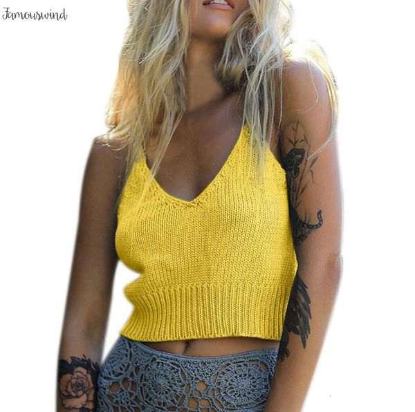 knitting tank women sleeveless v neck camis short casual clothes solid beach vest blusa crop top, White
knitting tank women sleeveless v neck camis short casual clothes solid beach vest blusa crop top, White