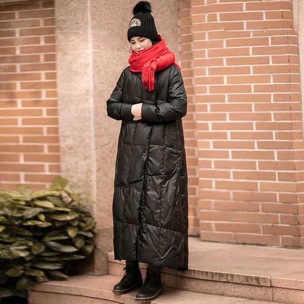 new korean comfortable women winter long down coat 2019 casual loose single breasted plus size white duck down coats, Black
new korean comfortable women winter long down coat 2019 casual loose single breasted plus size white duck down coats, Black