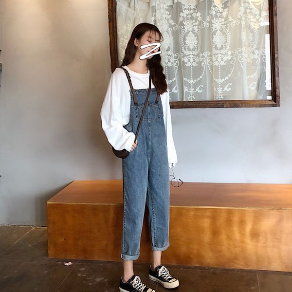 ripped jeans for women overalls casual style spring autumn new pockets elastic waist high women's clothing moda feminina hot, Blue
ripped jeans for women overalls casual style spring autumn new pockets elastic waist high women's clothing moda feminina hot, Blue