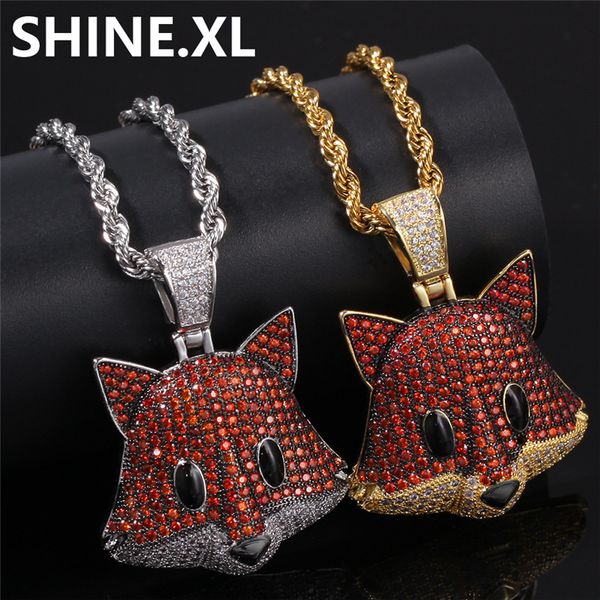 18k gold iced out cartoon animal fox pendant necklace micro paved cubic zircon mens bling jewelry gift, Silver
18k gold iced out cartoon animal fox pendant necklace micro paved cubic zircon mens bling jewelry gift, Silver