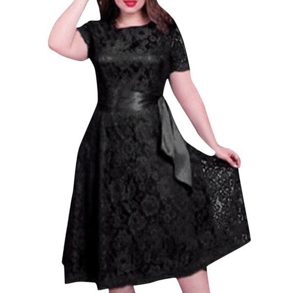 women's plus size slim bow lace up floral flare lace dresses ladies casual party dress women vintage higth waist dress g0423#20, Black;gray
women's plus size slim bow lace up floral flare lace dresses ladies casual party dress women vintage higth waist dress g0423#20, Black;gray
