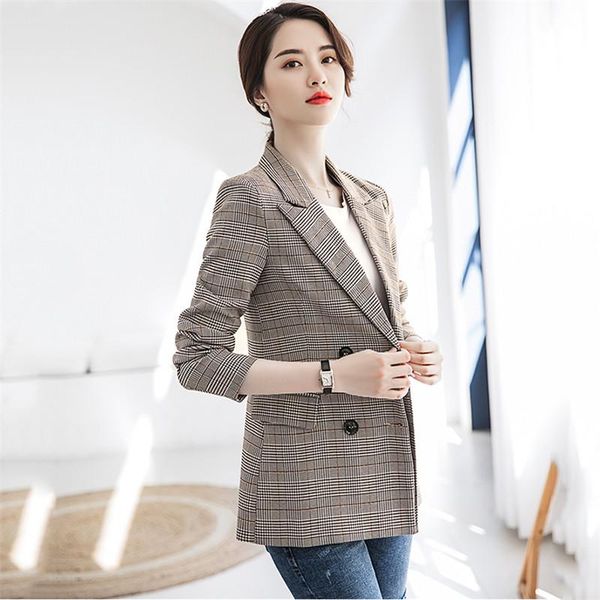 vintage double breasted plaid women blazer new spring autumn jackets female retro suits coat work feminino outerwear classic x27, White;black
vintage double breasted plaid women blazer new spring autumn jackets female retro suits coat work feminino outerwear classic x27, White;black