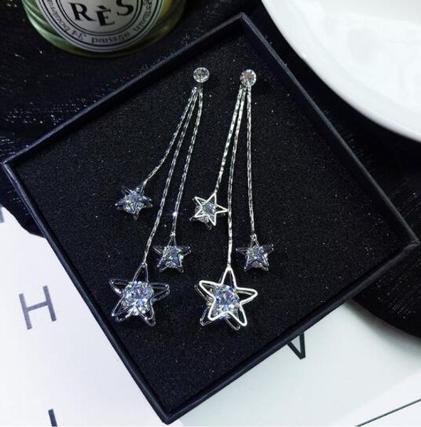 new new multi-layer retro hyperbole boutique fashion zircon shiny five-pointed star tassel earrings classic chic elegance, Silver
new new multi-layer retro hyperbole boutique fashion zircon shiny five-pointed star tassel earrings classic chic elegance, Silver