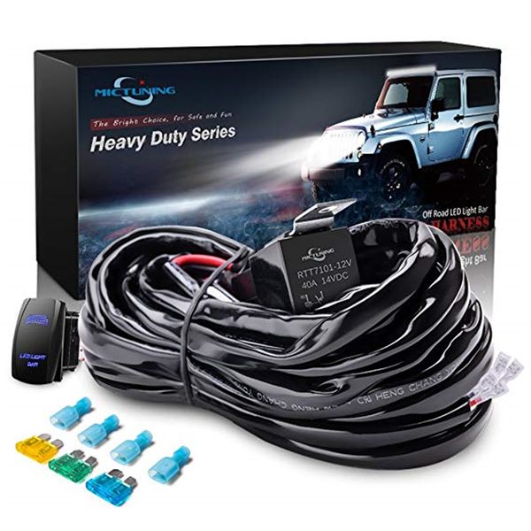mictuning auto led light bar wiring harness relay kit 40 amp on-off rocker switch 2 leads car styling for led work driving lamps
mictuning auto led light bar wiring harness relay kit 40 amp on-off rocker switch 2 leads car styling for led work driving lamps