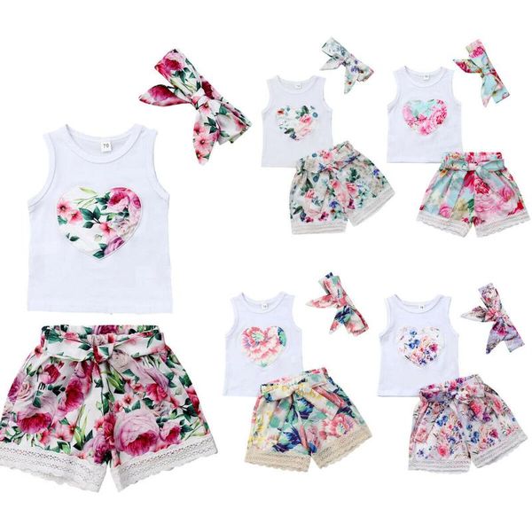 summer cute newborn baby girl clothes 3pcs floral vest +lace shorts+headband outfits sunsuit 5 style, White
summer cute newborn baby girl clothes 3pcs floral vest +lace shorts+headband outfits sunsuit 5 style, White