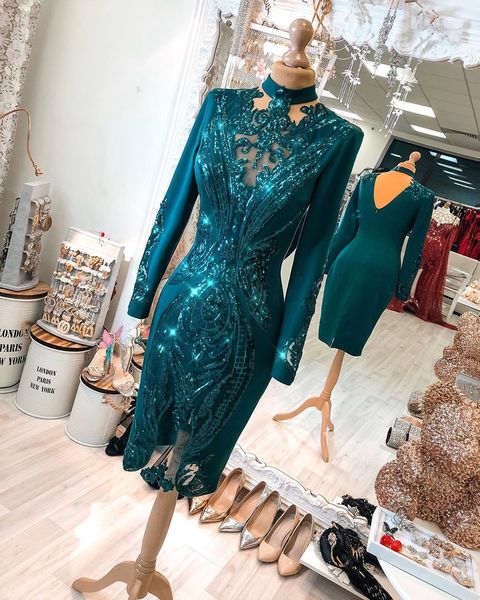 2020 arabic aso ebi burgundy lace beaded evening dresses high neck sheath prom dresses knee length formal party second reception gowns zj225, Black;red
2020 arabic aso ebi burgundy lace beaded evening dresses high neck sheath prom dresses knee length formal party second reception gowns zj225, Black;red