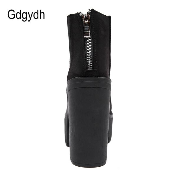 gdgydh fashion black ankle boots for women thick heels spring autumn flock platform shoes high heels black zipper ladies boots 200925
gdgydh fashion black ankle boots for women thick heels spring autumn flock platform shoes high heels black zipper ladies boots 200925