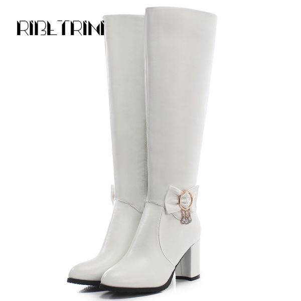 ribetrini women knee high boots chunky high heel shoes woman sweet bowtie decoration shoes platform riding boots big size 34-43, Black
ribetrini women knee high boots chunky high heel shoes woman sweet bowtie decoration shoes platform riding boots big size 34-43, Black