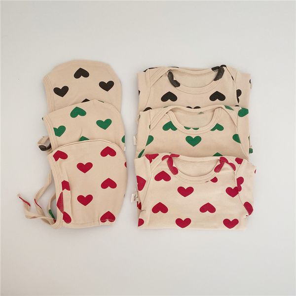 3145 peach heart baby home clothes love pajamas suit baby girls clothes set romper and hat infant homw wear, White;black
3145 peach heart baby home clothes love pajamas suit baby girls clothes set romper and hat infant homw wear, White;black