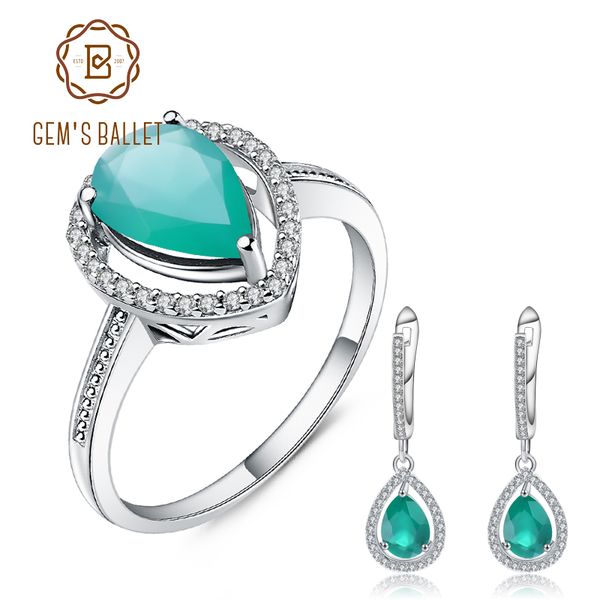 gem's ballet 925 sterling silver jewelry set water drop natural green agate gemstone earrings ring set for women fine jewelry, Black
gem's ballet 925 sterling silver jewelry set water drop natural green agate gemstone earrings ring set for women fine jewelry, Black
