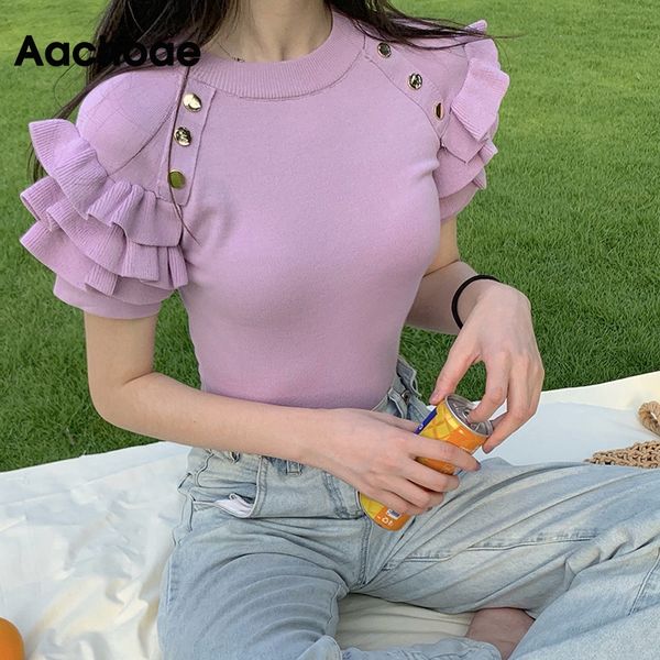 women chic ruffled knitted blouse shirt sweet o neck solid tunic short sleeve elegant rivet summer 2020 camisas mujer, White
women chic ruffled knitted blouse shirt sweet o neck solid tunic short sleeve elegant rivet summer 2020 camisas mujer, White