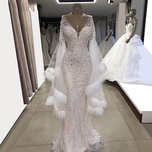 dubai wedding dresses beads crystal removable skirt off the shoulder bridal gown full sleeves vestido de noiva, White
dubai wedding dresses beads crystal removable skirt off the shoulder bridal gown full sleeves vestido de noiva, White