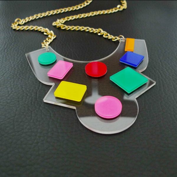 fashion long colorful geometric acrylic necklaces for women hyperbole stylish transparent statement necklaces, Silver
fashion long colorful geometric acrylic necklaces for women hyperbole stylish transparent statement necklaces, Silver