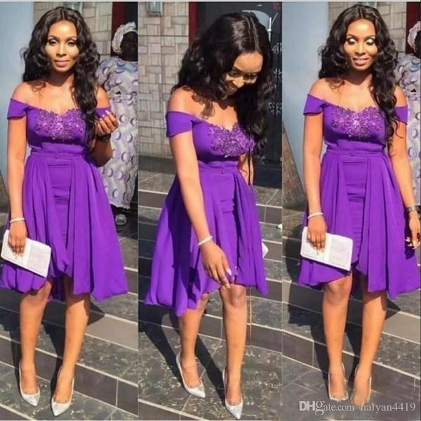 new purple short bridesmaid dresses for weddings off shoulder lace appliques beads chiffon party dress plus size maid of honor gowns, White;pink
new purple short bridesmaid dresses for weddings off shoulder lace appliques beads chiffon party dress plus size maid of honor gowns, White;pink