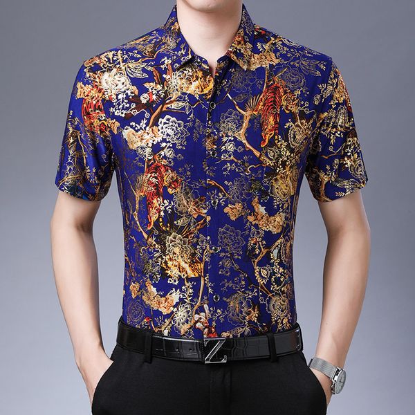 men's casual shirts luxury mens silk floral summer 2021 clothing fancy plus size social club outfits, White;black
men's casual shirts luxury mens silk floral summer 2021 clothing fancy plus size social club outfits, White;black