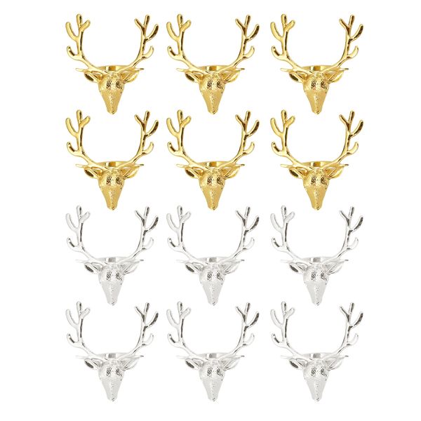 12pcs napkin rings reindeer head napkin buckle napkin holder decor for party
12pcs napkin rings reindeer head napkin buckle napkin holder decor for party