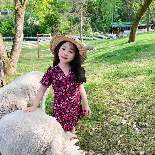 girls flowers printed dress summer new children v-neck short sleeve falbala dress kids mermaid dress a2796
girls flowers printed dress summer new children v-neck short sleeve falbala dress kids mermaid dress a2796