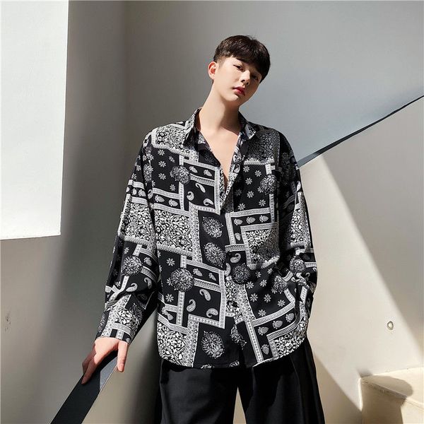 men's long-sleeved shirt 2020 spring and summer new classic cashew flower loose thin shirt young personality fashion trend men's, White;black
men's long-sleeved shirt 2020 spring and summer new classic cashew flower loose thin shirt young personality fashion trend men's, White;black