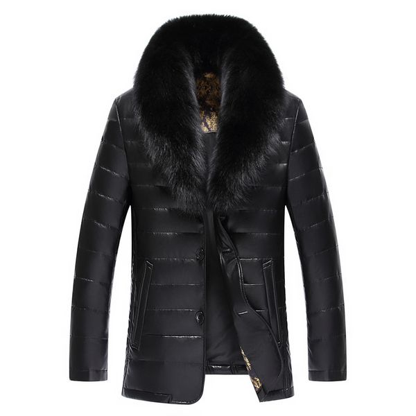 2019 winter new big real fur collar veste homme cuir white duck down-padded jaket kulit pria, Black
2019 winter new big real fur collar veste homme cuir white duck down-padded jaket kulit pria, Black