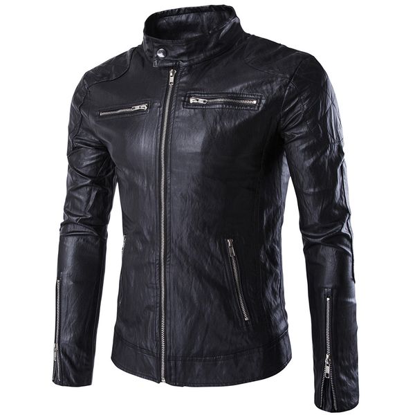 2016 autumn men stand collar locomotive leather jacket-style fashion man large size leather jacket coat men's wear, Black
2016 autumn men stand collar locomotive leather jacket-style fashion man large size leather jacket coat men's wear, Black