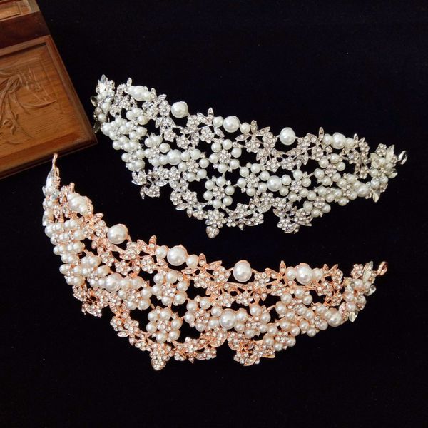 new rose gold/silver pearl flower bridal tiara crown women party diadem hair ornaments wedding bride hair jewelry accessories, Golden;white
new rose gold/silver pearl flower bridal tiara crown women party diadem hair ornaments wedding bride hair jewelry accessories, Golden;white