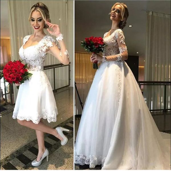 vestidos de novia 2020 новое свадебное платье из двух частей с кружевами с длинными рукавами и съемной юбкой, White
vestidos de novia 2020 новое свадебное платье из двух частей с кружевами с длинными рукавами и съемной юбкой, White