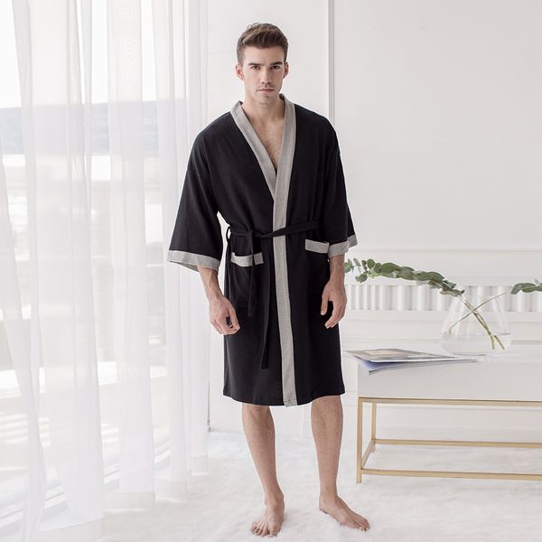 men's cotton waffle l bathrobe spa robe water absorbing nightgown japanese-style kimono shawl collar robe night gown, Black;brown
men's cotton waffle l bathrobe spa robe water absorbing nightgown japanese-style kimono shawl collar robe night gown, Black;brown