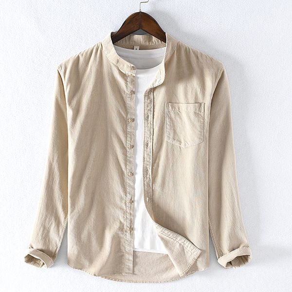 autumn and spring corduroy long sleeve cotton shirt men brand casual stand collar shirts for men khaki solid shirt mens overhemd, White;black
autumn and spring corduroy long sleeve cotton shirt men brand casual stand collar shirts for men khaki solid shirt mens overhemd, White;black