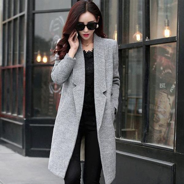 fashion office lady long women wool coat open stitch wide-saisted winter jacket turn-down collar cashmere coat 2018, Black
fashion office lady long women wool coat open stitch wide-saisted winter jacket turn-down collar cashmere coat 2018, Black