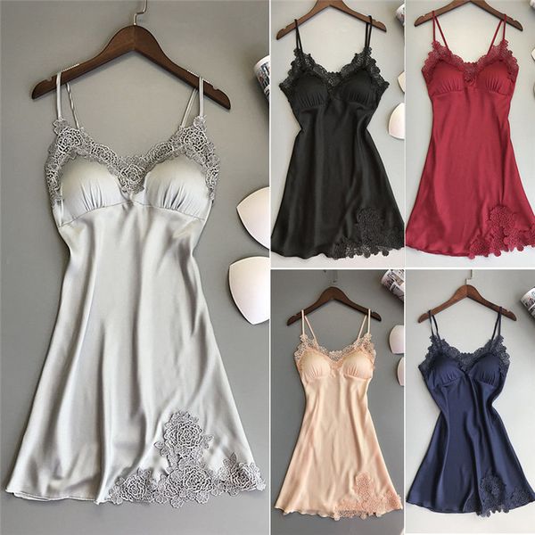 summer sleepshirts for women slim padded lace flower nightdress robe soft sleep dress nightgown sleepwear, Black;red
summer sleepshirts for women slim padded lace flower nightdress robe soft sleep dress nightgown sleepwear, Black;red