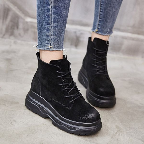 women's boot 2018 autumn winter thick sole warm plush winter boots ankle boots for women genuine leather woman shoes, Black
women's boot 2018 autumn winter thick sole warm plush winter boots ankle boots for women genuine leather woman shoes, Black