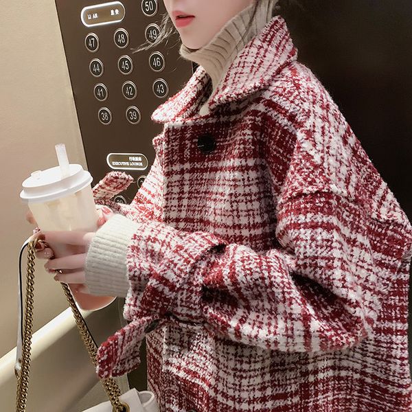 heydress 2020 spring women mid-long plaid elegant wool coats lady loose streetwear female winter thick warm casual coats, Black
heydress 2020 spring women mid-long plaid elegant wool coats lady loose streetwear female winter thick warm casual coats, Black