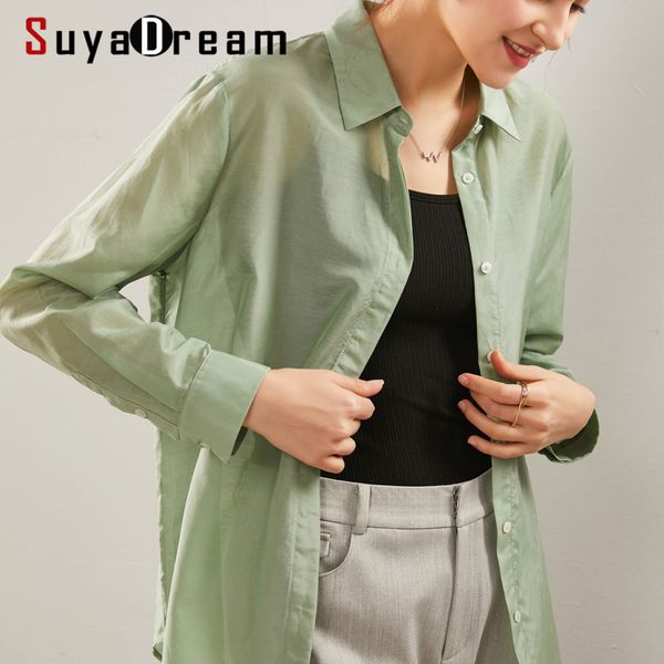 women's blouses & shirts suyadream women candy color blouse 50%silk 50%cotton solid long sleeved turn down collar office shirt 2021 spr, White
women's blouses & shirts suyadream women candy color blouse 50%silk 50%cotton solid long sleeved turn down collar office shirt 2021 spr, White