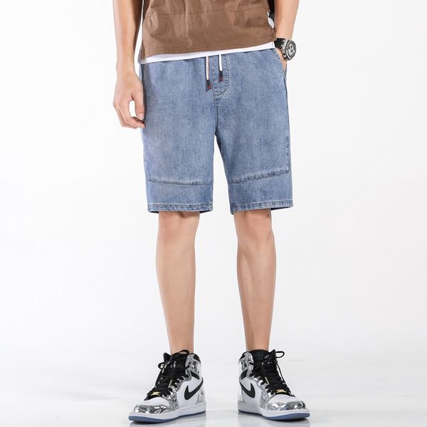 classic men short jeans pants summer plus size loose mens short denim trousers elastic waist casual male jean pantalones, Blue
classic men short jeans pants summer plus size loose mens short denim trousers elastic waist casual male jean pantalones, Blue