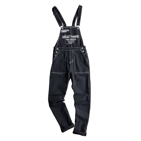 men's letters printed black denim bib overalls steetwear straight jeans adjustable suspenders jumpsuits, Blue
men's letters printed black denim bib overalls steetwear straight jeans adjustable suspenders jumpsuits, Blue