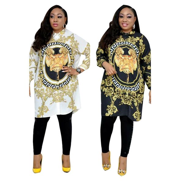 Womens Summer Designer Shirt Dresses Totem Print A Line Lapel Neck Long Sleeve Female Clothing Fashion Casual Apparel
Womens Summer Designer Shirt Dresses Totem Print A Line Lapel Neck Long Sleeve Female Clothing Fashion Casual Apparel