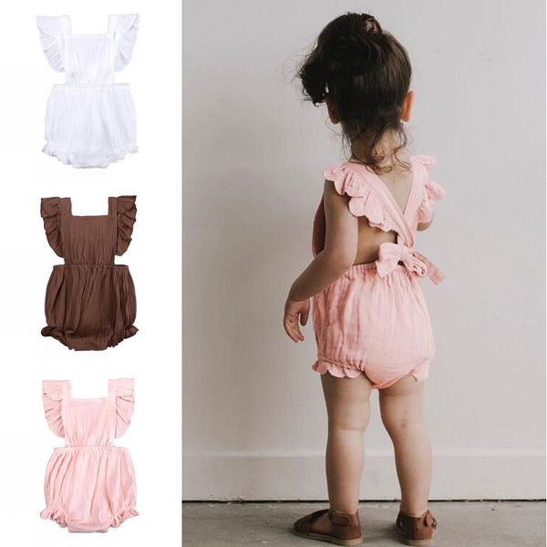 baby girls cotton rompers back hollow out ruffle sleeve romper kids summer climbing clothes bodysuit solid color, Blue
baby girls cotton rompers back hollow out ruffle sleeve romper kids summer climbing clothes bodysuit solid color, Blue