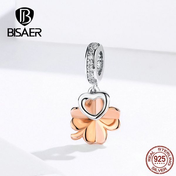 bisaer 925 sterling silver clover flower beads rose gold color clover heart pendant charms fit bracelets silver jewelry ecc1238
bisaer 925 sterling silver clover flower beads rose gold color clover heart pendant charms fit bracelets silver jewelry ecc1238